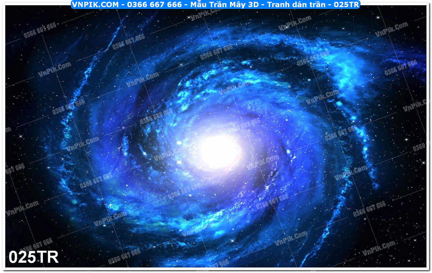 Mẫu Trần Mây 3D – Tranh dán trần 025TR