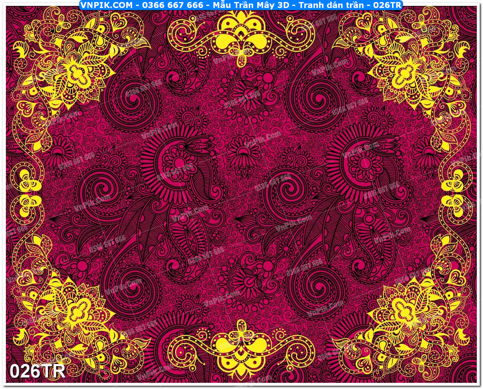 Mẫu Trần Mây 3D – Tranh dán trần 026TR