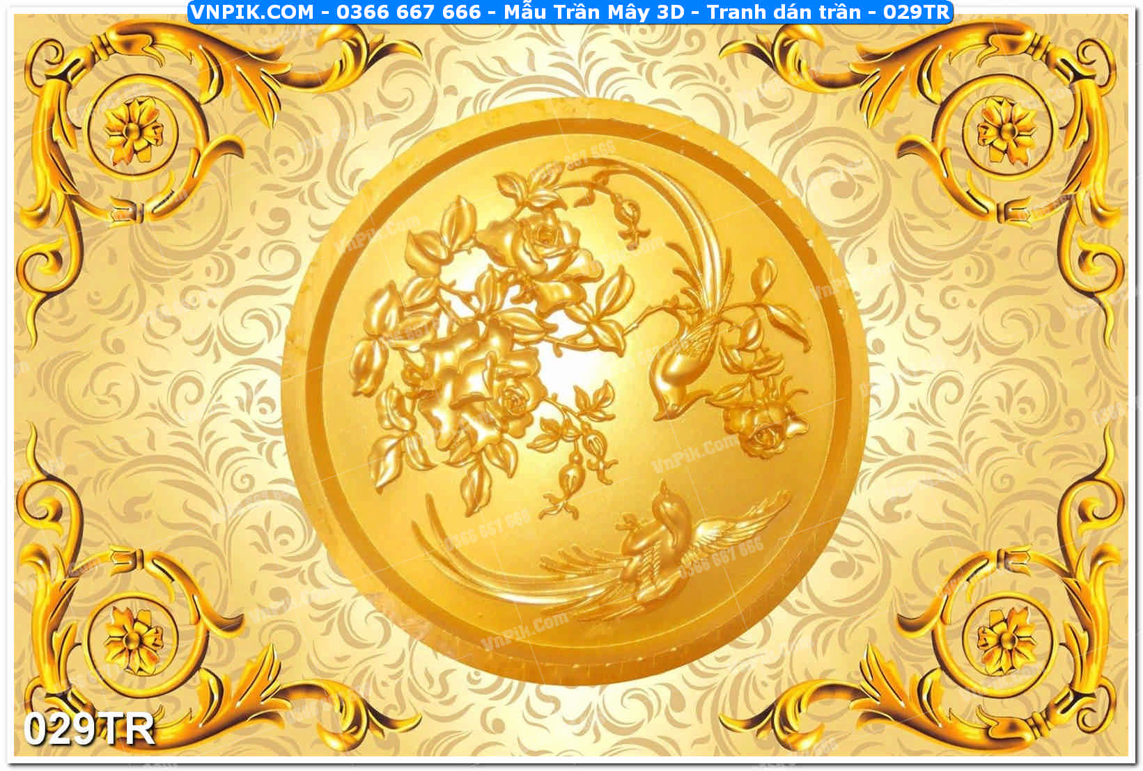 Mẫu Trần Mây 3D – Tranh dán trần 029TR