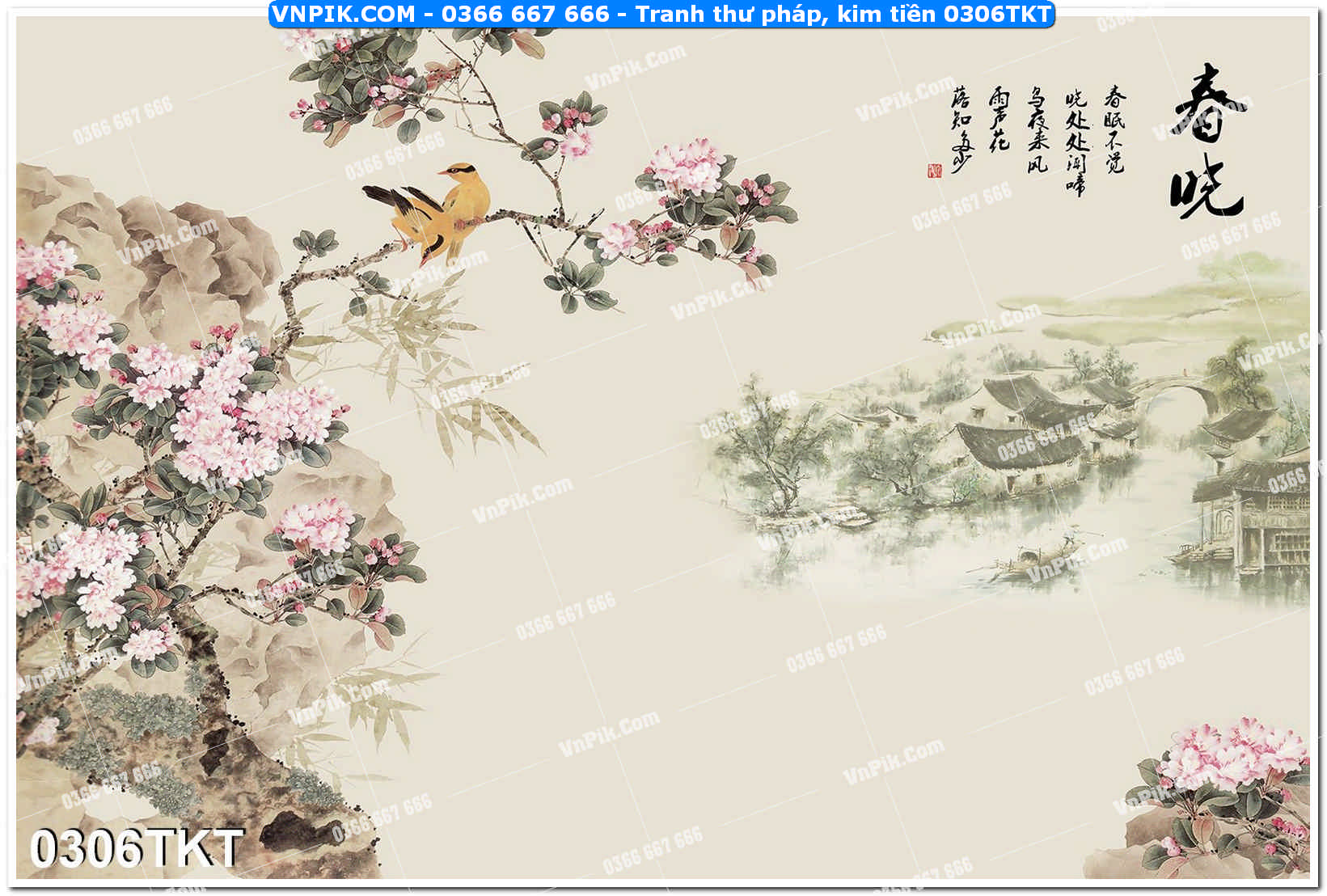 Tranh Thư Pháp – Kim Tiền 0306TKT