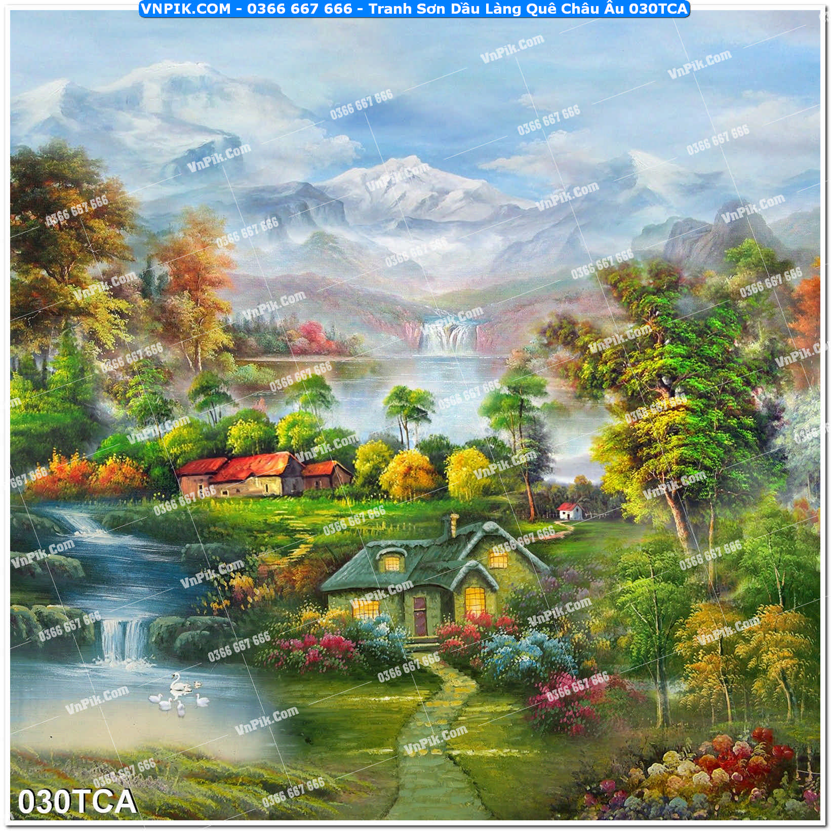 Tranh Sơn Dầu Làng Quê Châu Âu (030TCA)