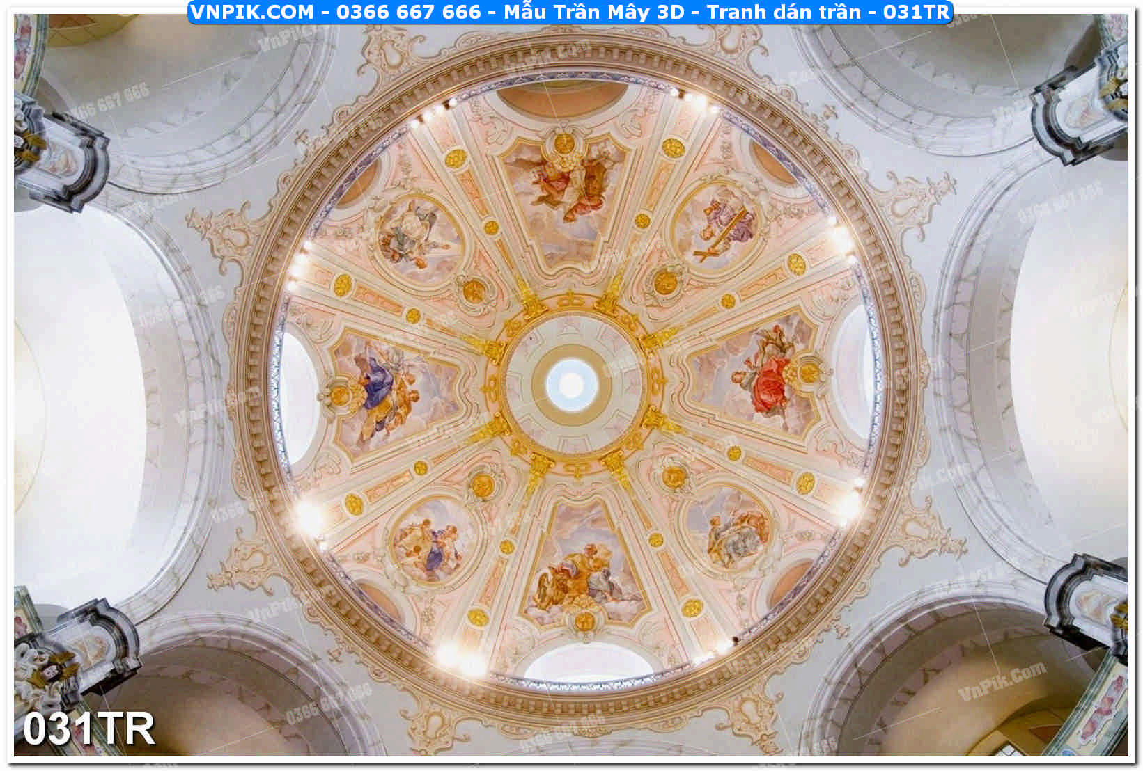 Mẫu Trần Mây 3D – Tranh dán trần 031TR