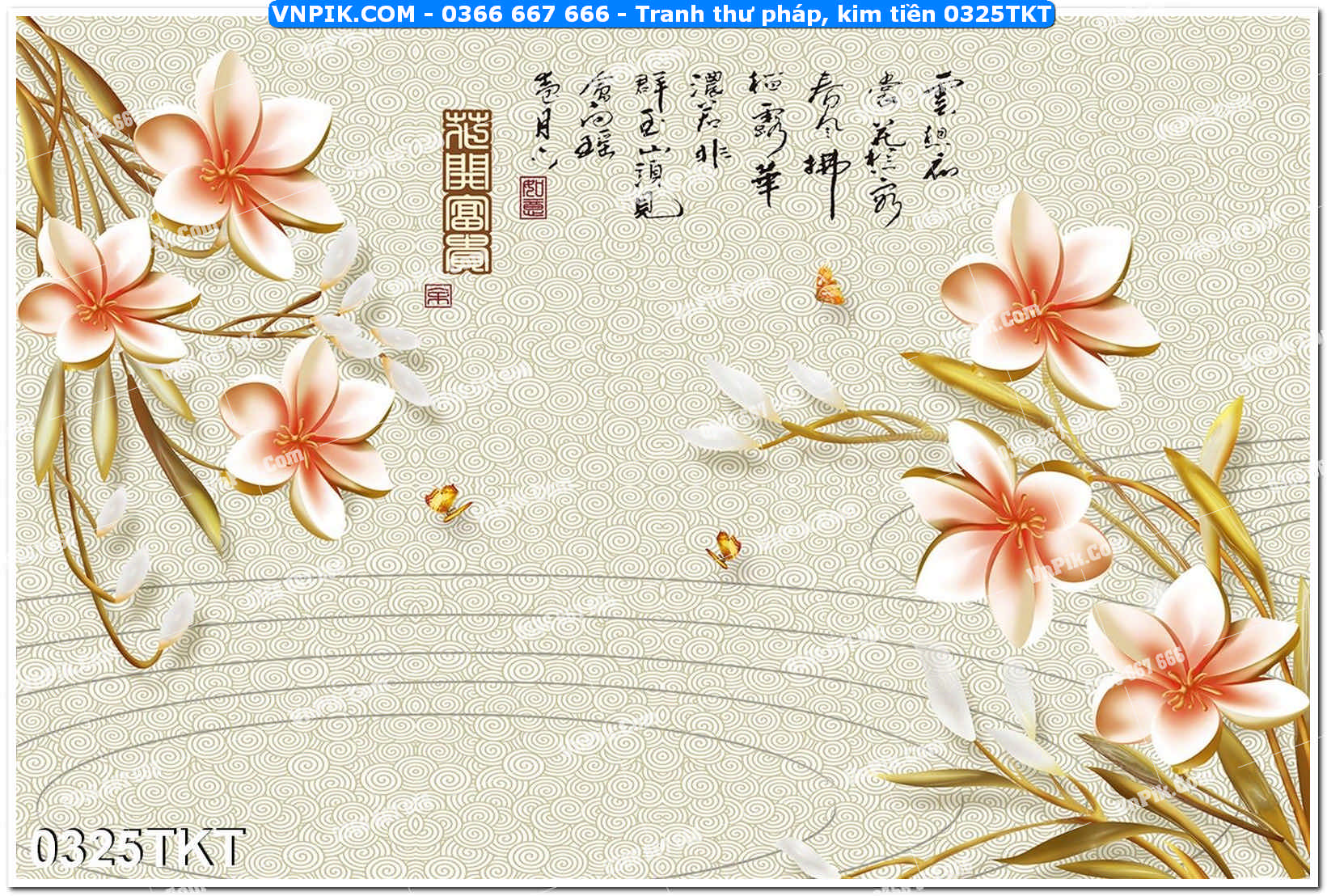 Tranh Thư Pháp – Kim Tiền 0325TKT