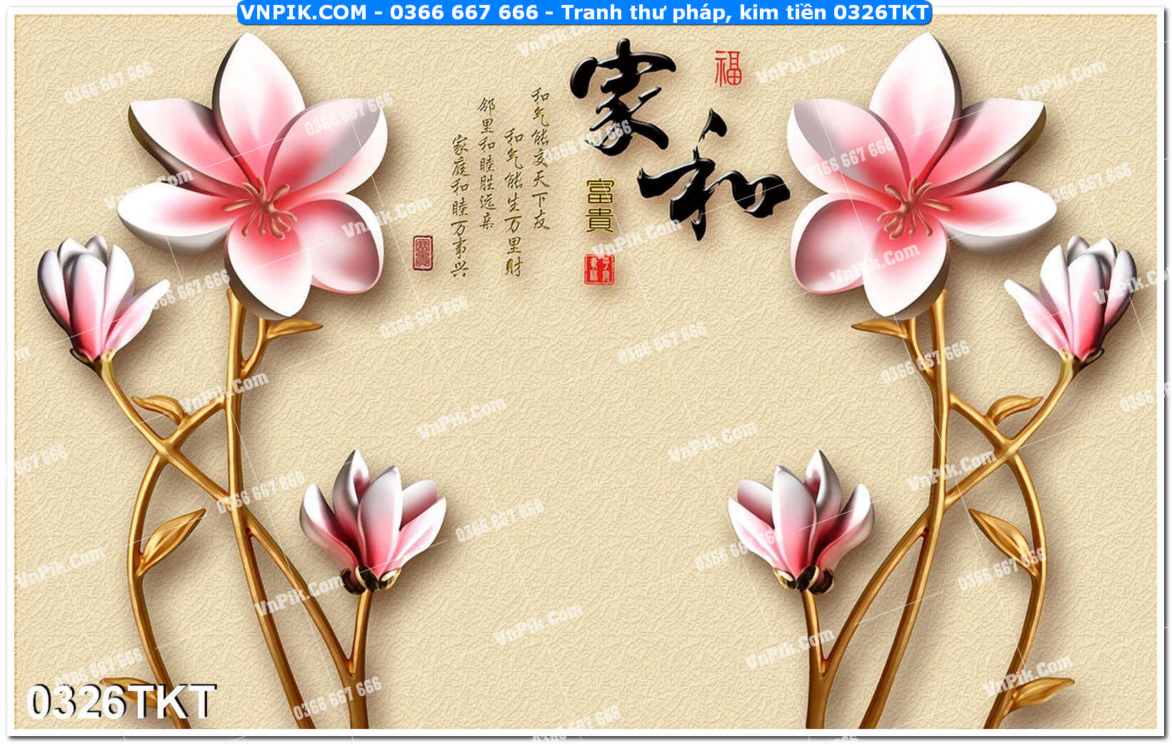 Tranh Thư Pháp – Kim Tiền 0326TKT