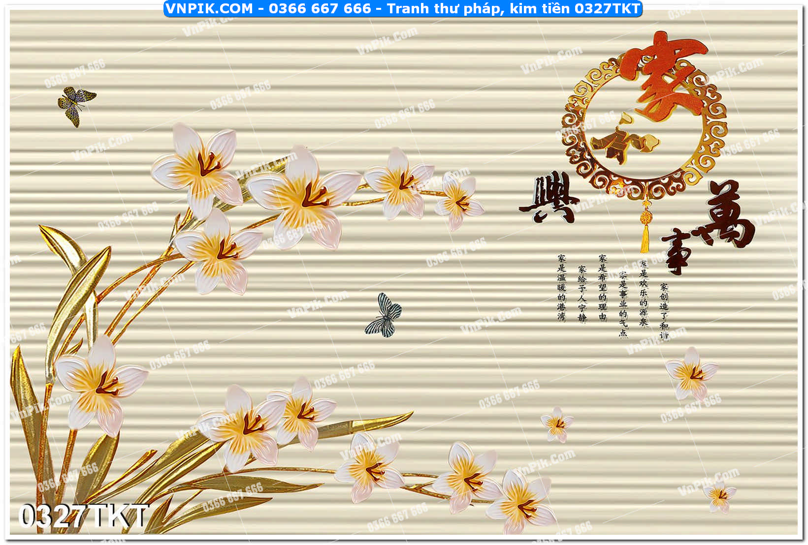 Tranh Thư Pháp – Kim Tiền 0327TKT