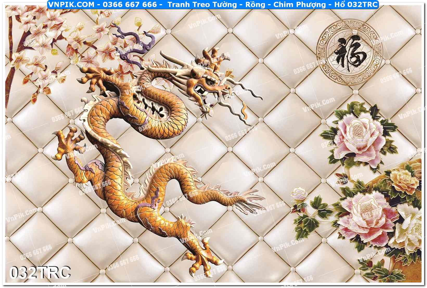 Tranh Treo Tường – Rồng – Chim Phượng – Hổ 032TRC