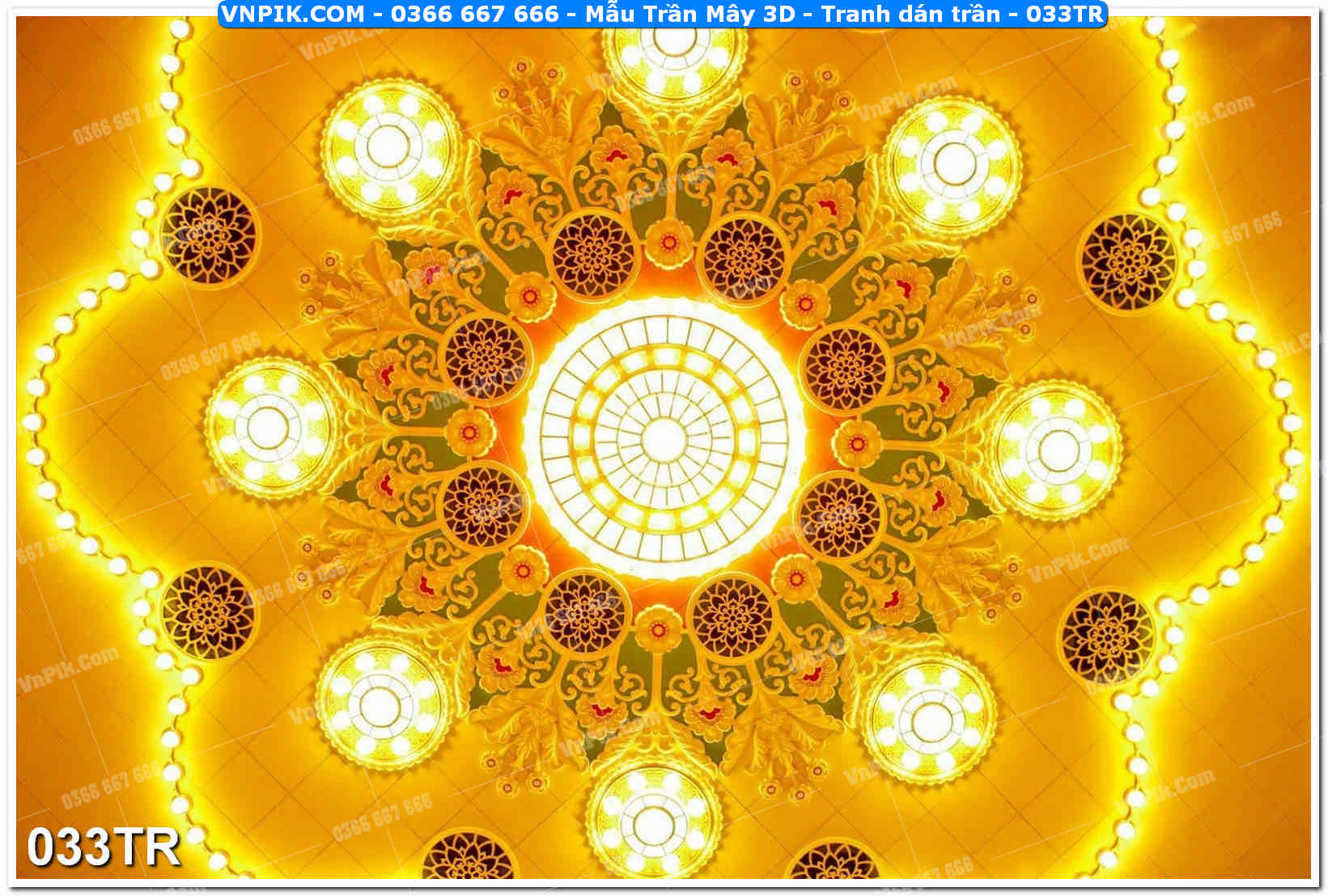 Mẫu Trần Mây 3D – Tranh dán trần 033TR