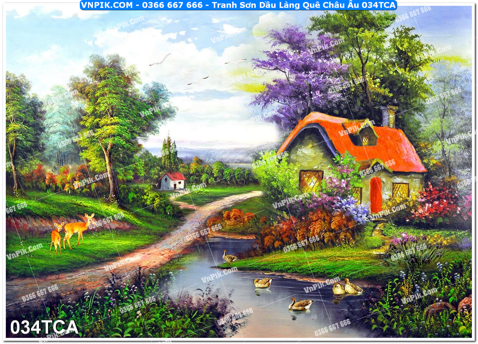 Tranh Sơn Dầu Làng Quê Châu Âu (034TCA)