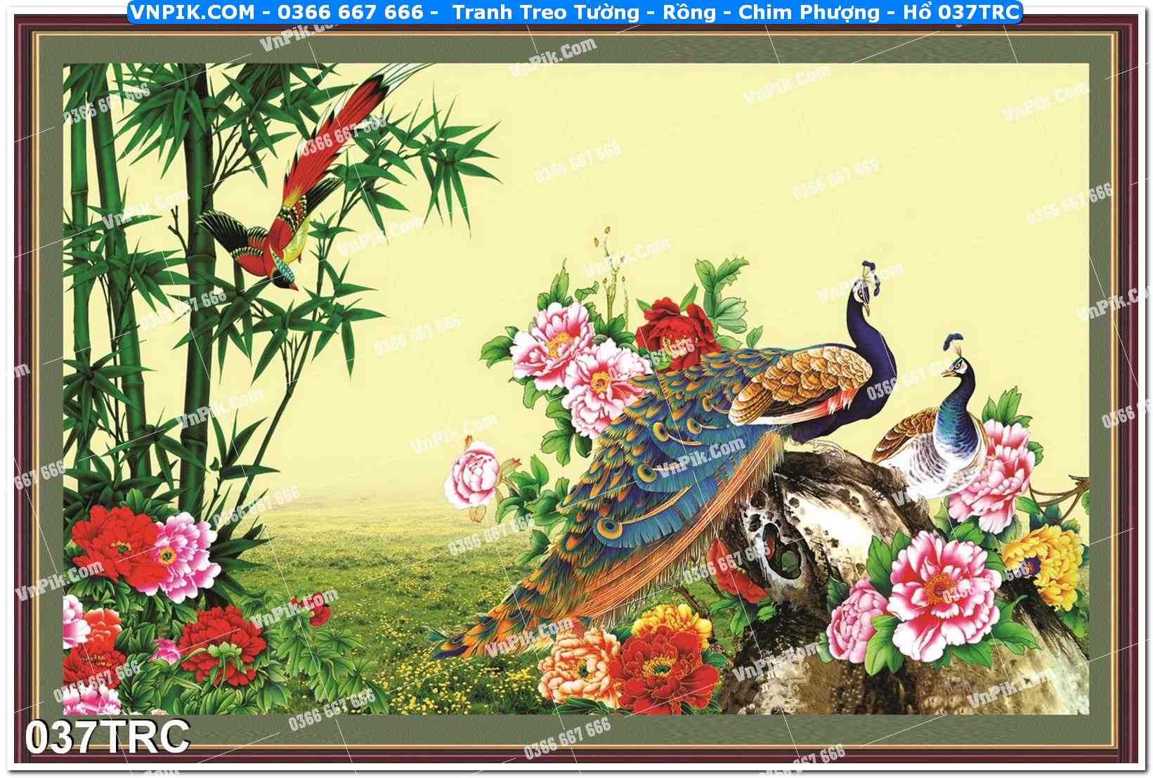 Tranh Treo Tường – Rồng – Chim Phượng – Hổ 037TRC