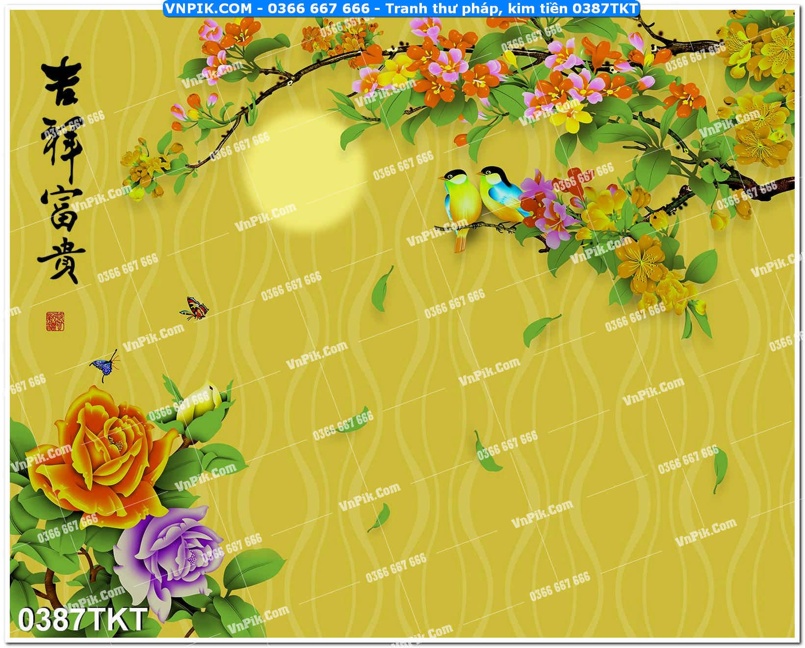 Tranh Thư Pháp – Kim Tiền 0387TKT