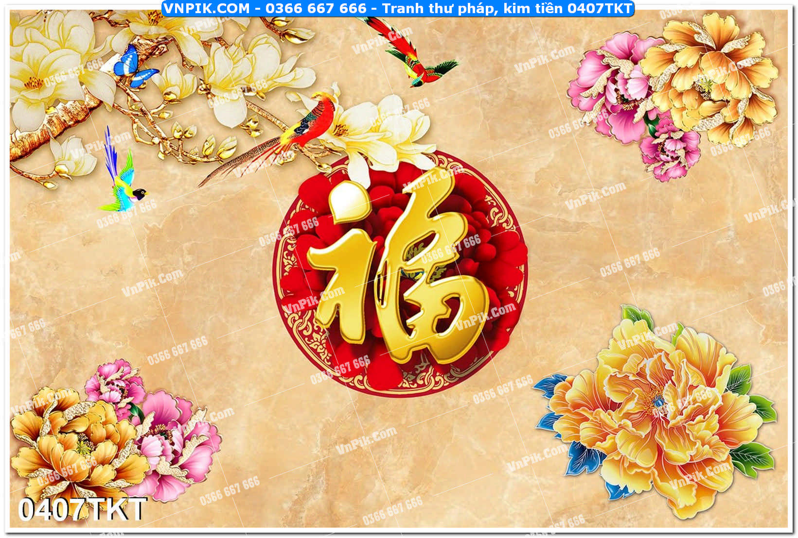 Tranh Thư Pháp – Kim Tiền 0407TKT