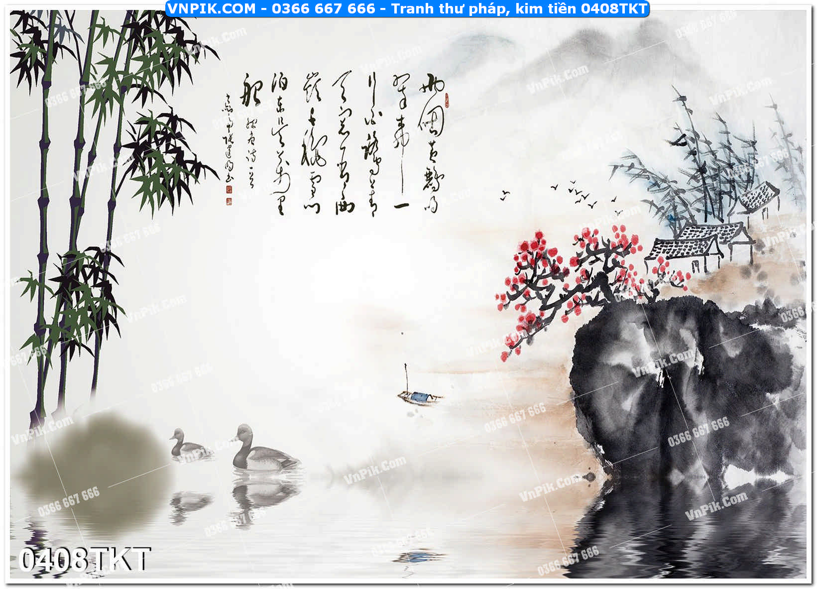 Tranh Thư Pháp – Kim Tiền 0408TKT