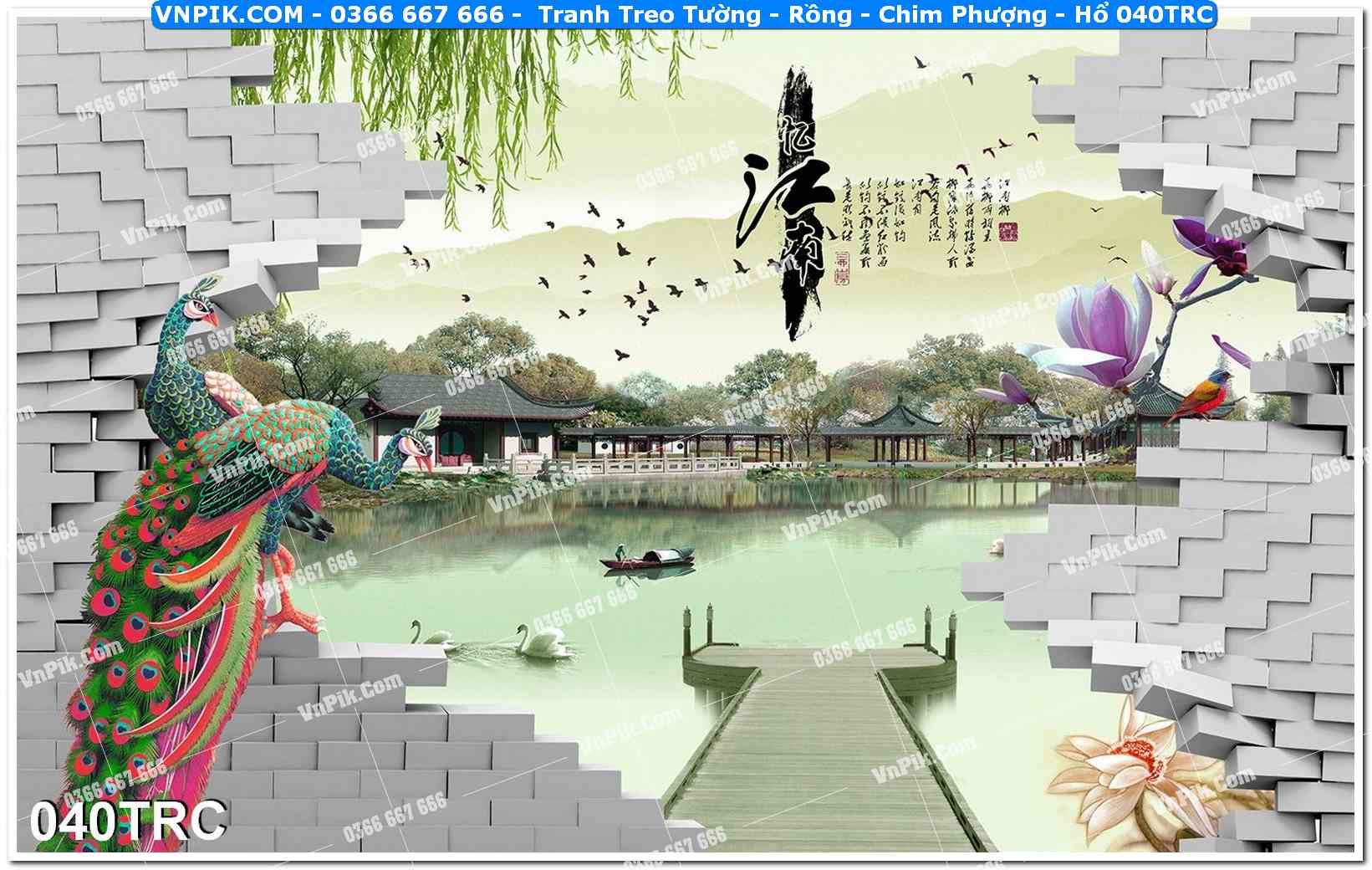 Tranh Treo Tường – Rồng – Chim Phượng – Hổ 040TRC