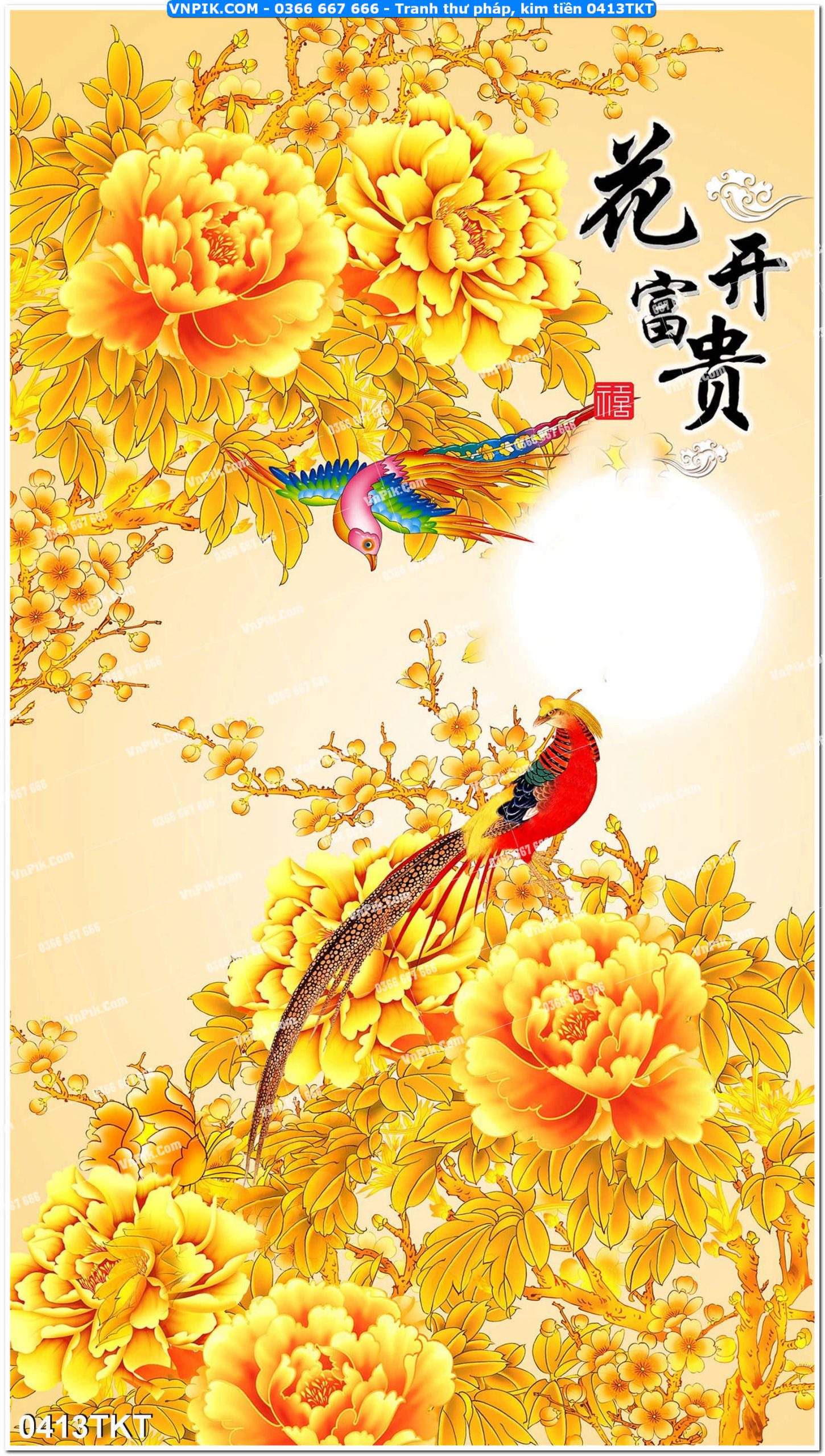 Tranh Thư Pháp – Kim Tiền 0413TKT