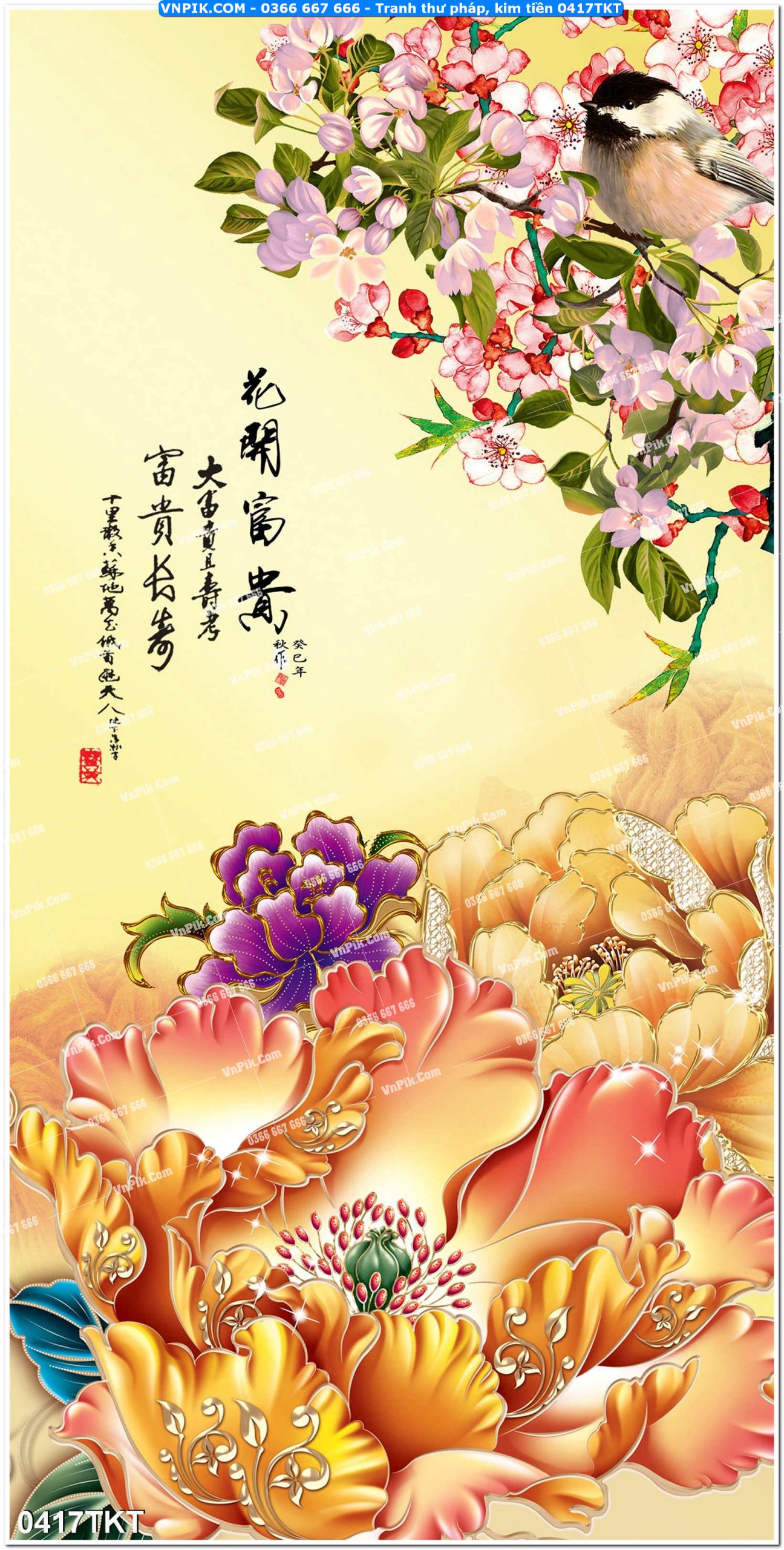 Tranh Thư Pháp – Kim Tiền 0417TKT