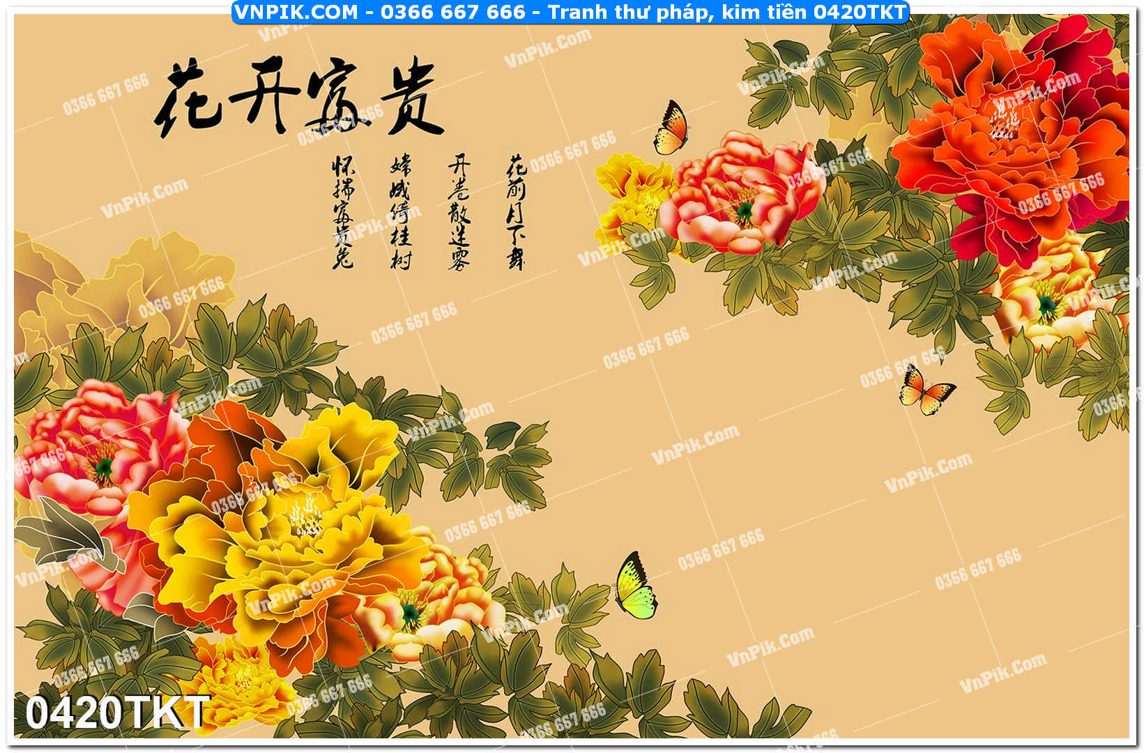 Tranh Thư Pháp – Kim Tiền 0420TKT