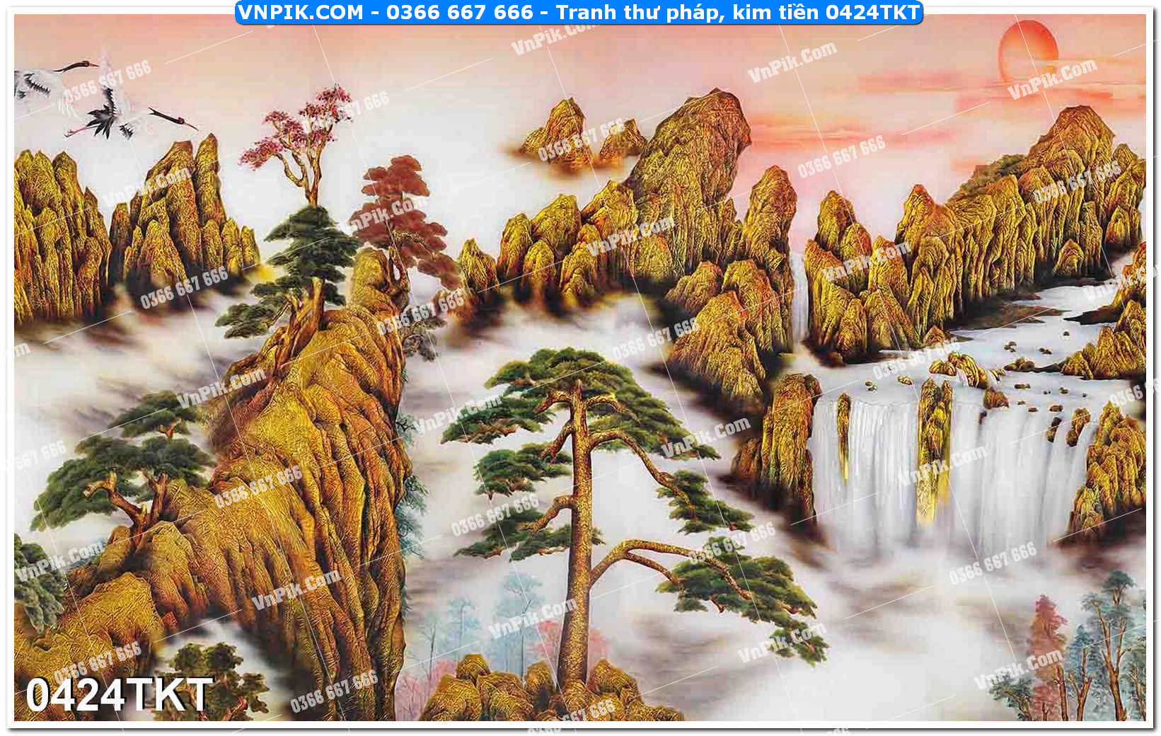 Tranh Thư Pháp – Kim Tiền 0424TKT