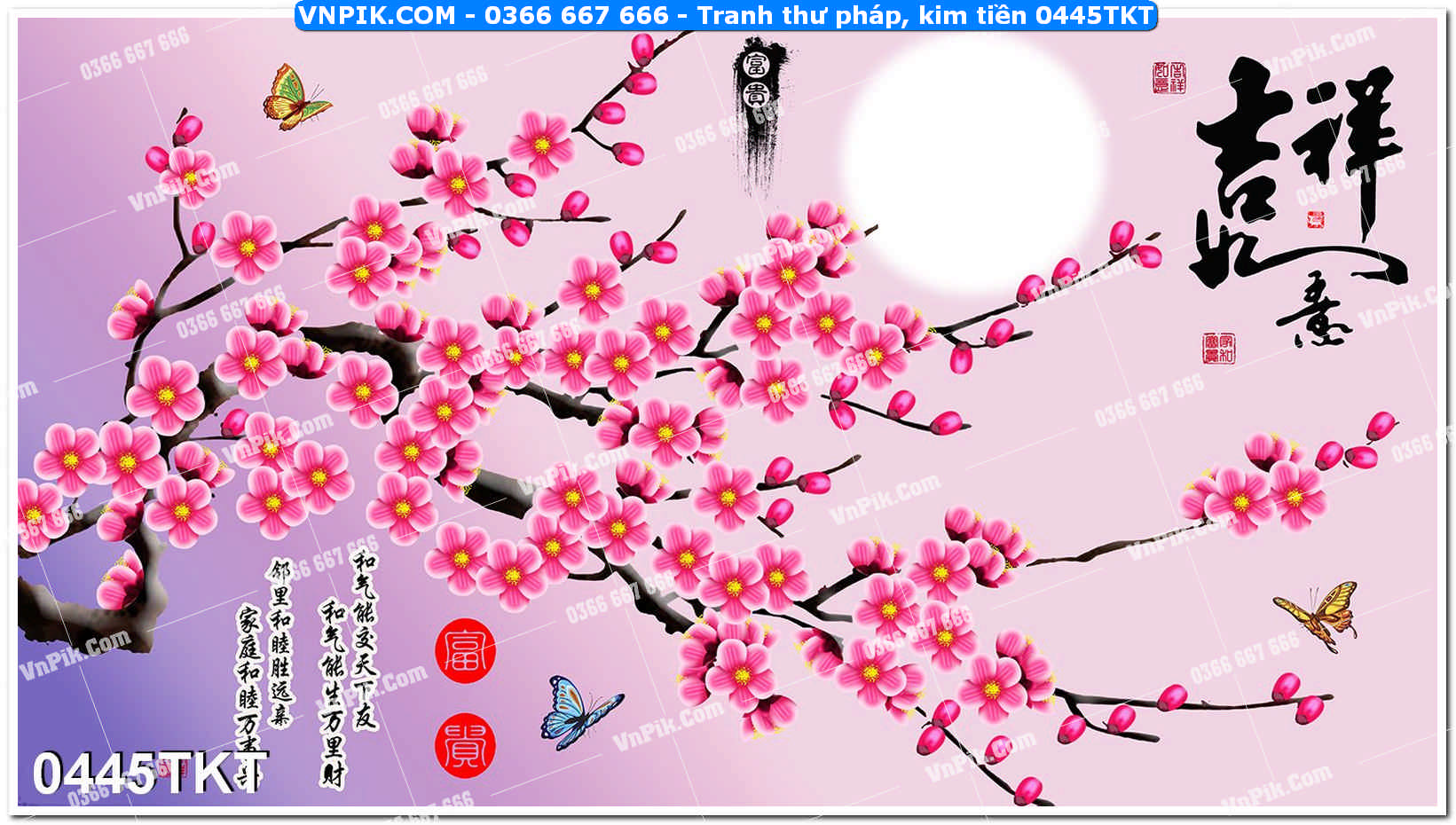 Tranh Thư Pháp – Kim Tiền 0445TKT