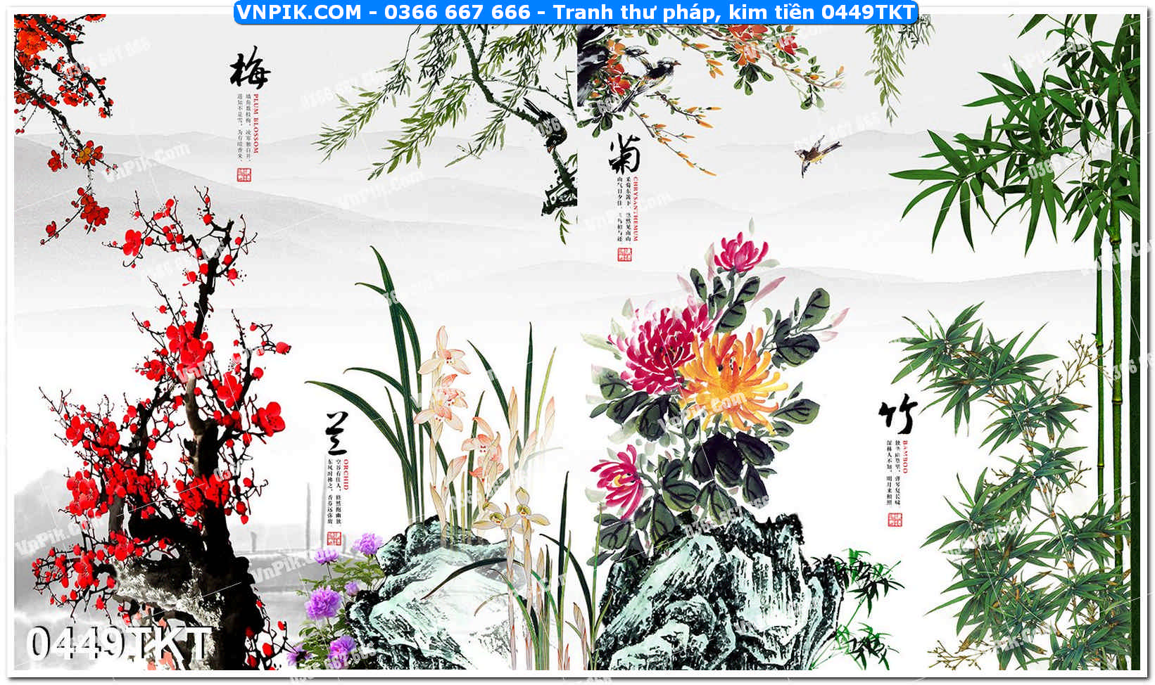 Tranh Thư Pháp – Kim Tiền 0449TKT