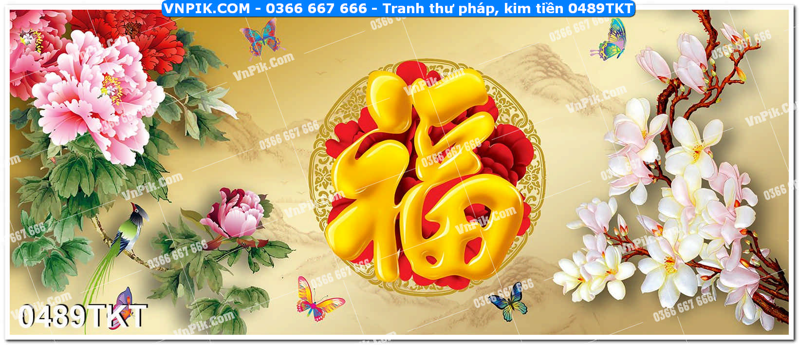 Tranh Thư Pháp – Kim Tiền 0489TKT