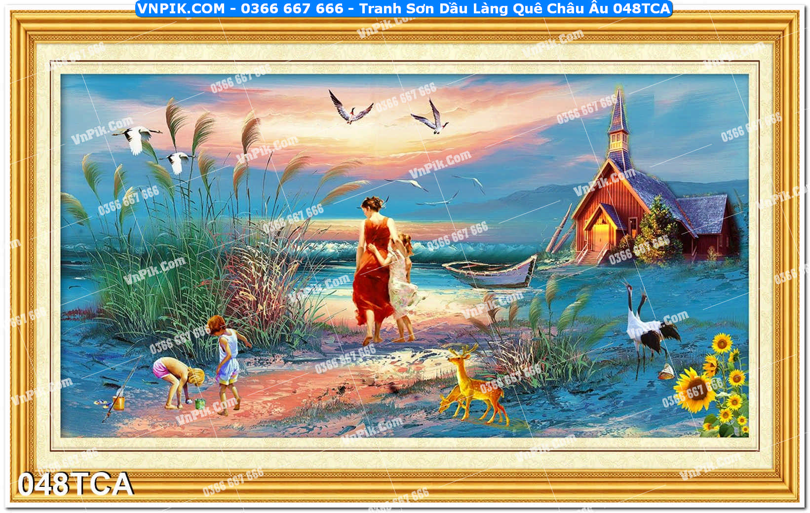 Tranh Sơn Dầu Làng Quê Châu Âu (048TCA)