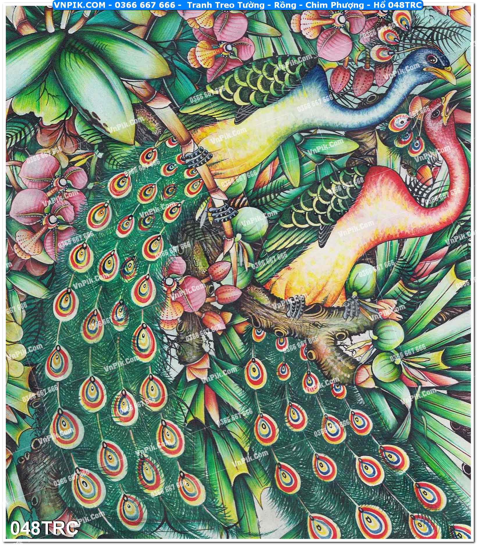 Tranh Treo Tường – Rồng – Chim Phượng – Hổ 048TRC