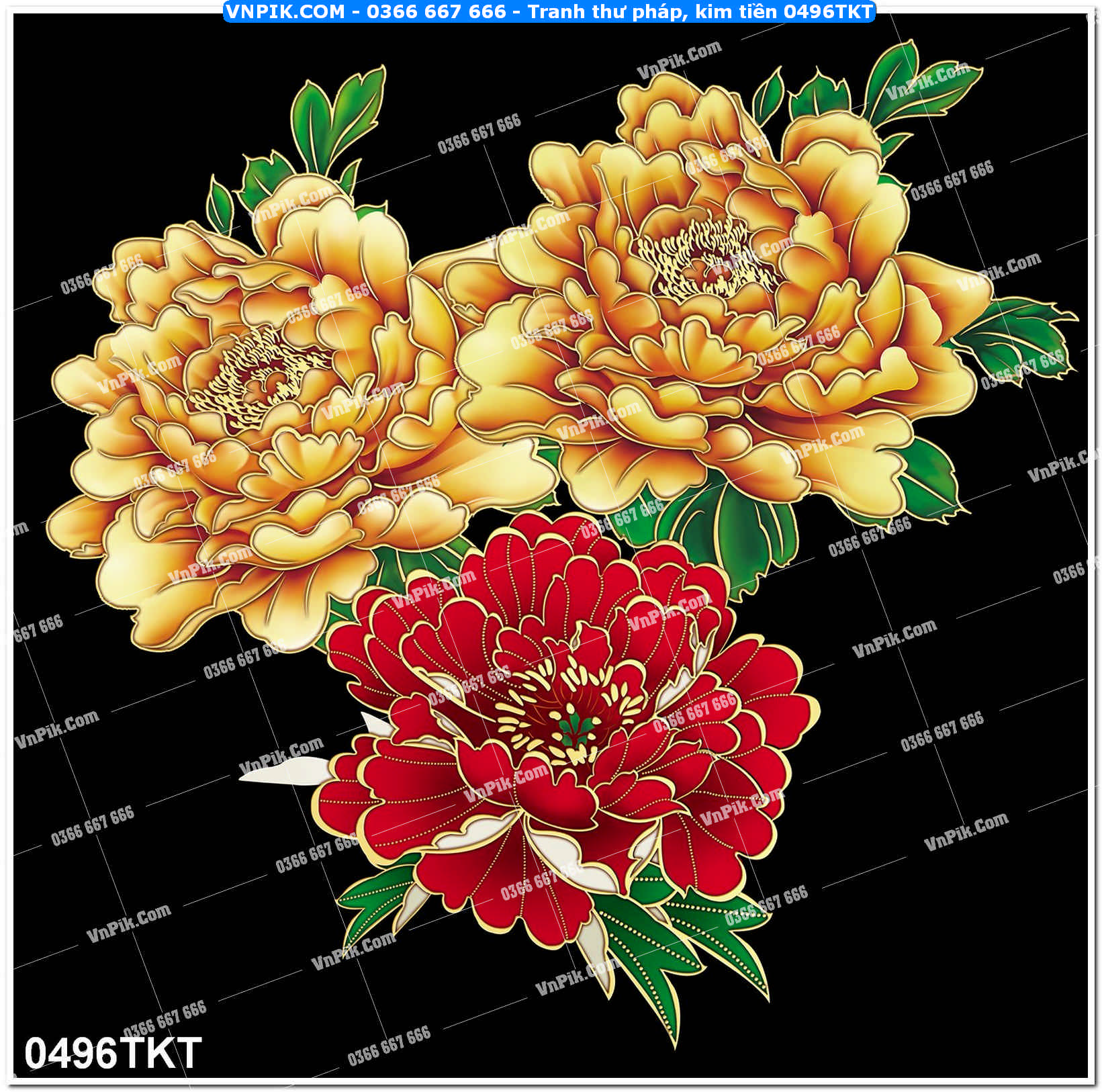 Tranh Thư Pháp – Kim Tiền 0496TKT