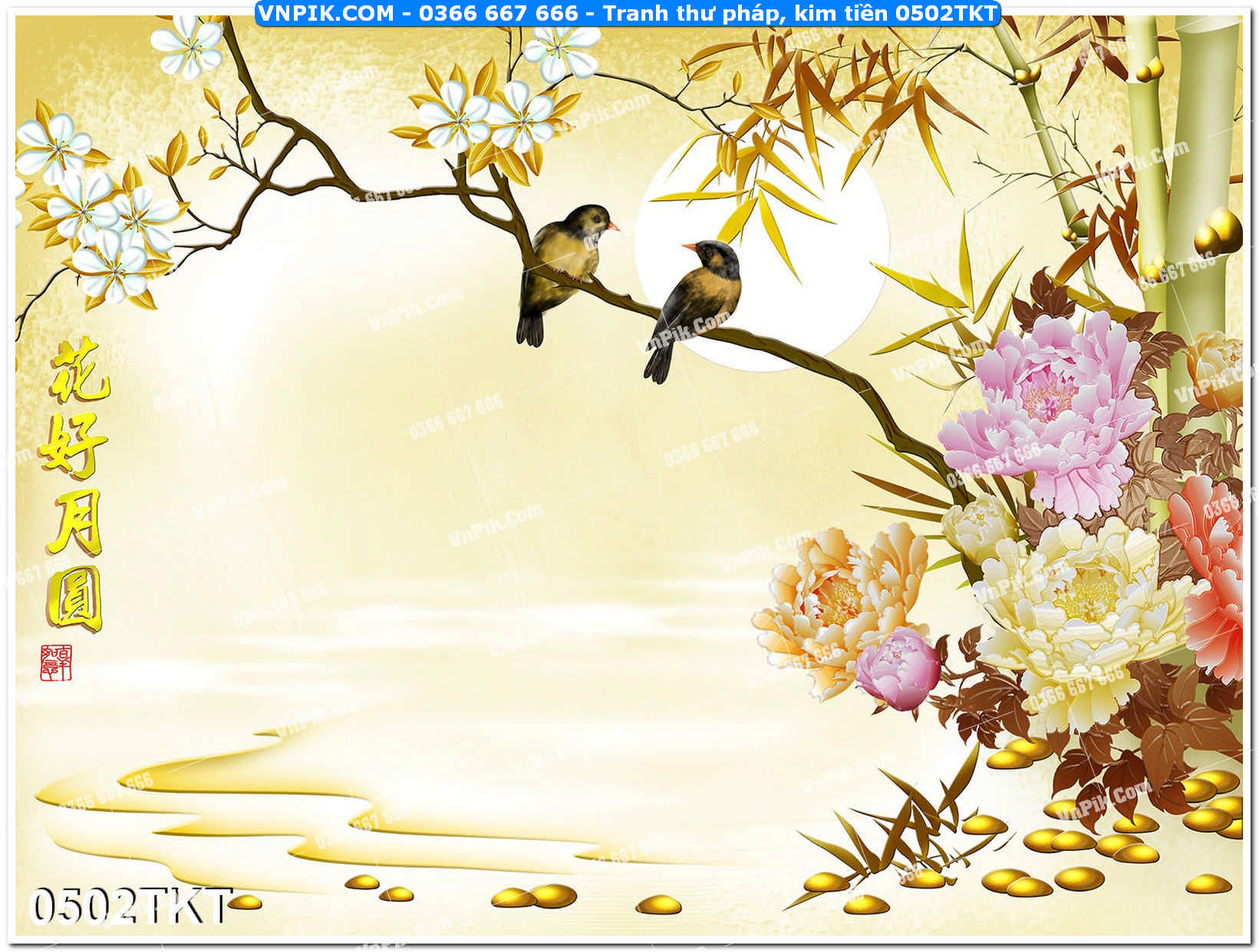 Tranh Thư Pháp – Kim Tiền 0502TKT