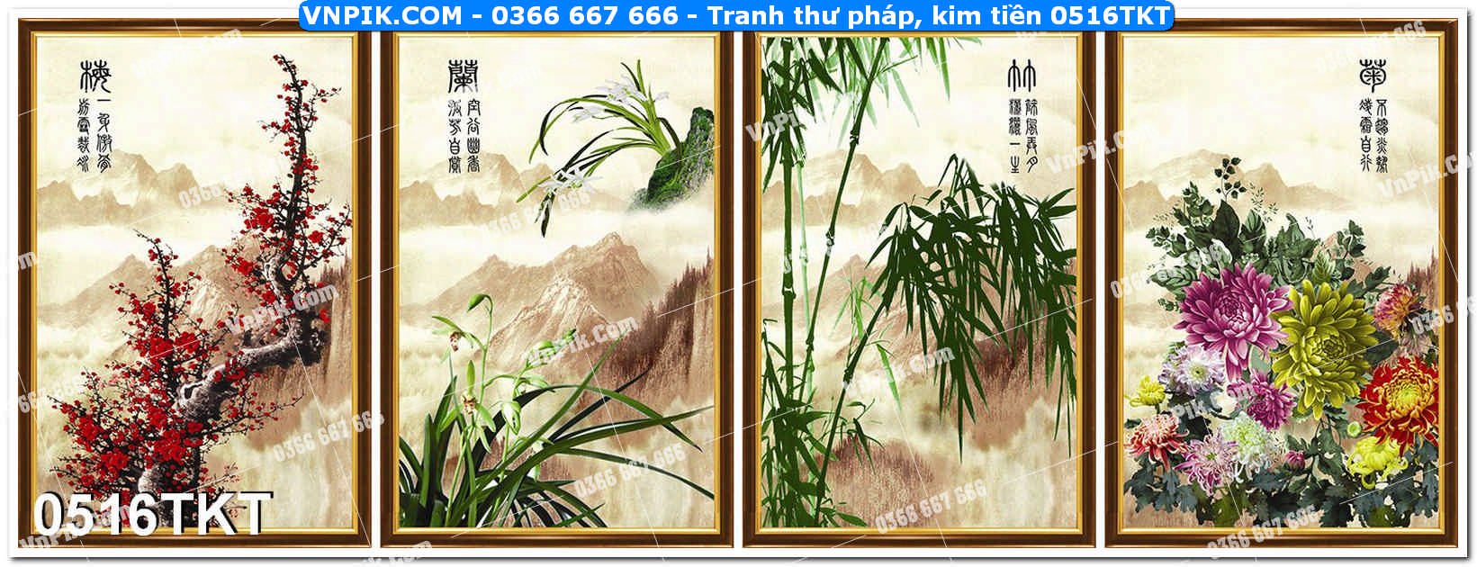 Tranh Thư Pháp – Kim Tiền 0516TKT