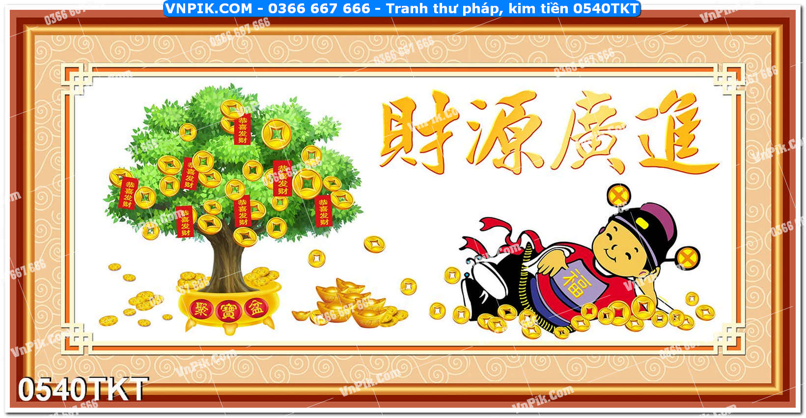 Tranh Thư Pháp – Kim Tiền 0540TKT