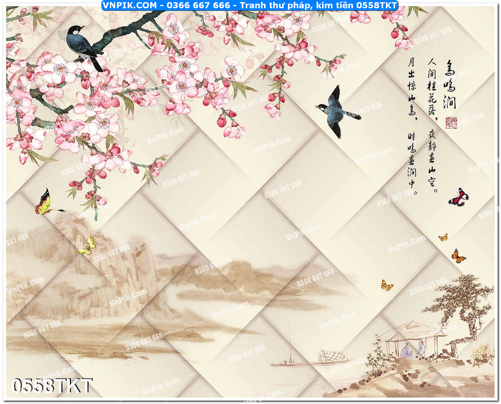 Tranh Thư Pháp – Kim Tiền 0558TKT