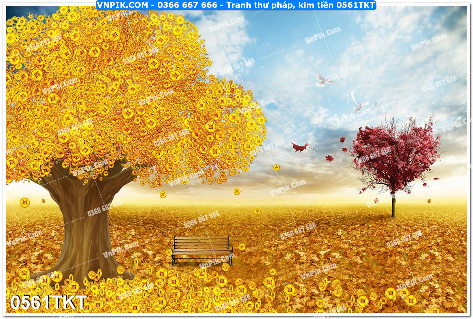 Tranh Thư Pháp – Kim Tiền 0561TKT