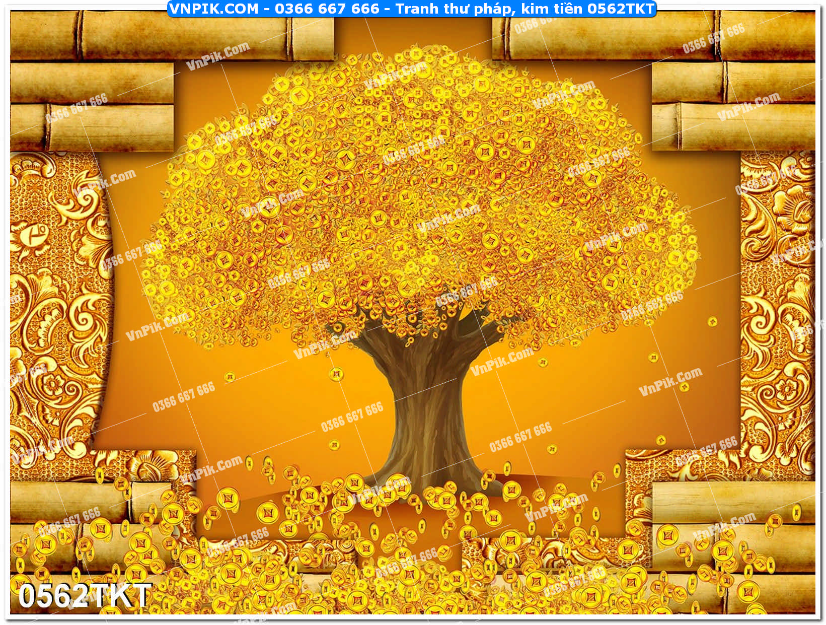 Tranh Thư Pháp – Kim Tiền 0562TKT