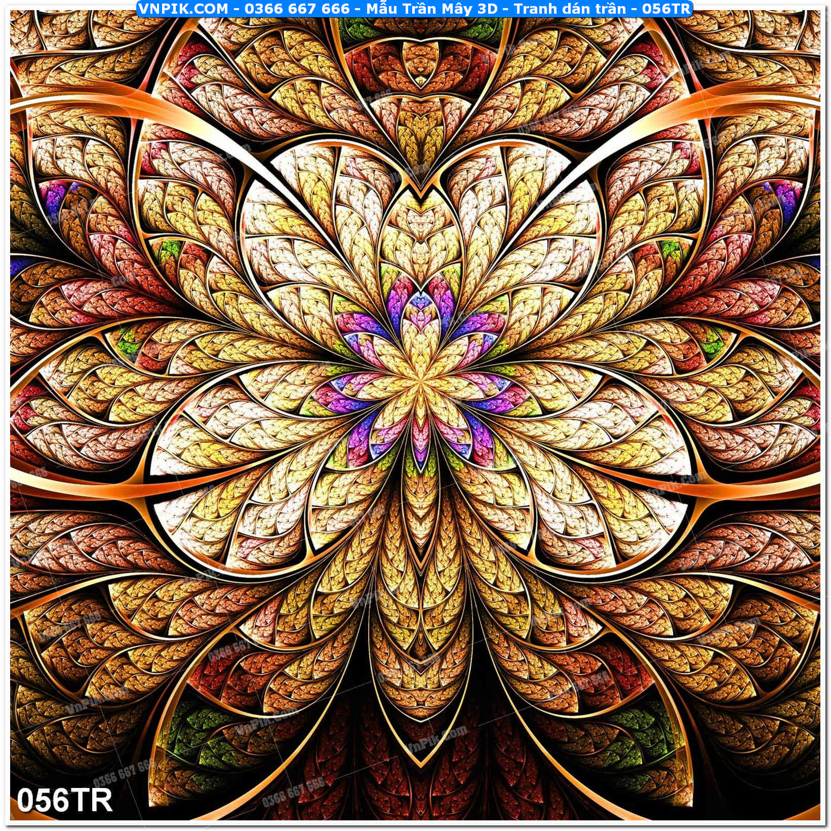 Mẫu Trần Mây 3D – Tranh dán trần 056TR
