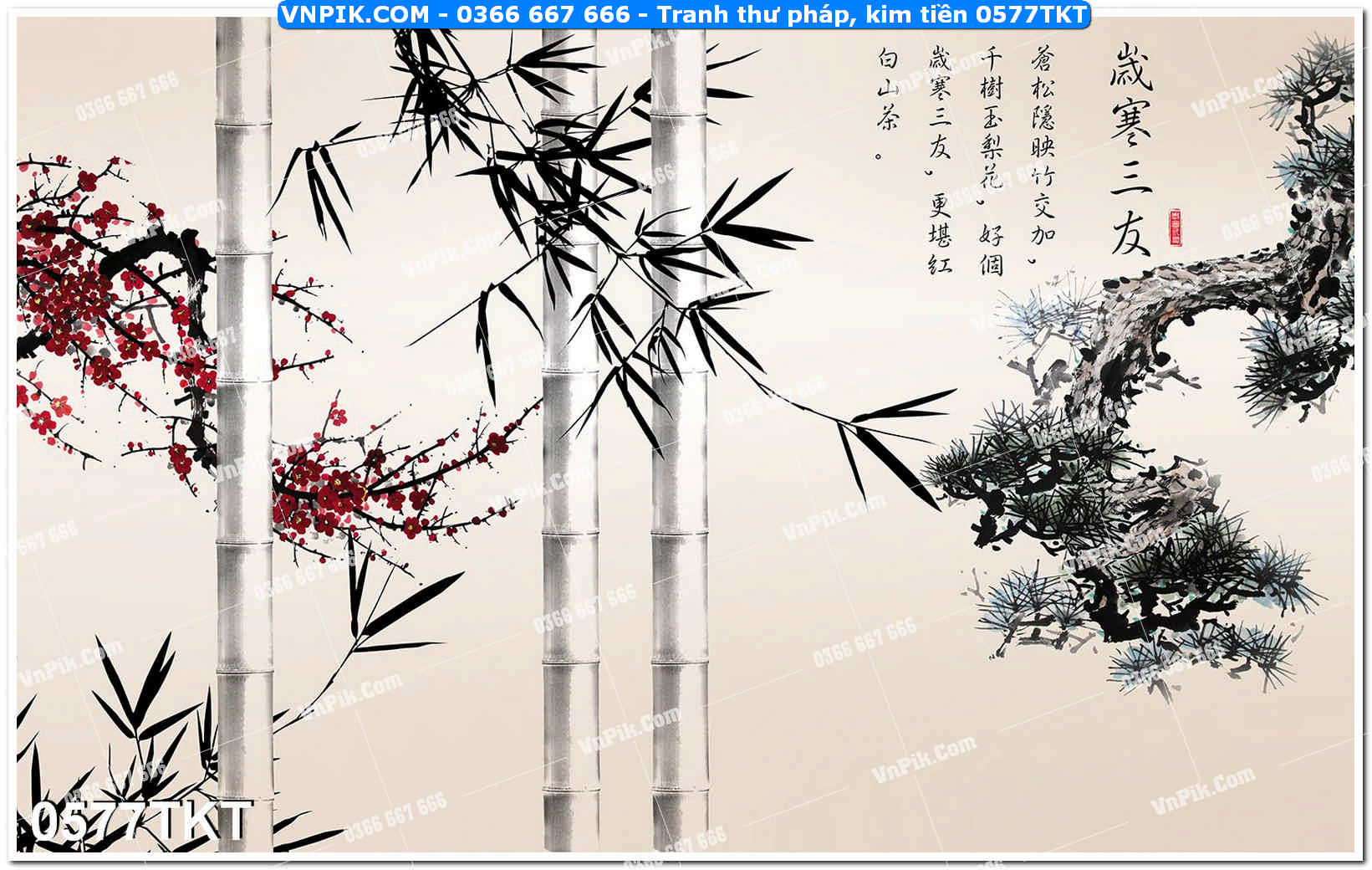 Tranh Thư Pháp – Kim Tiền 0577TKT