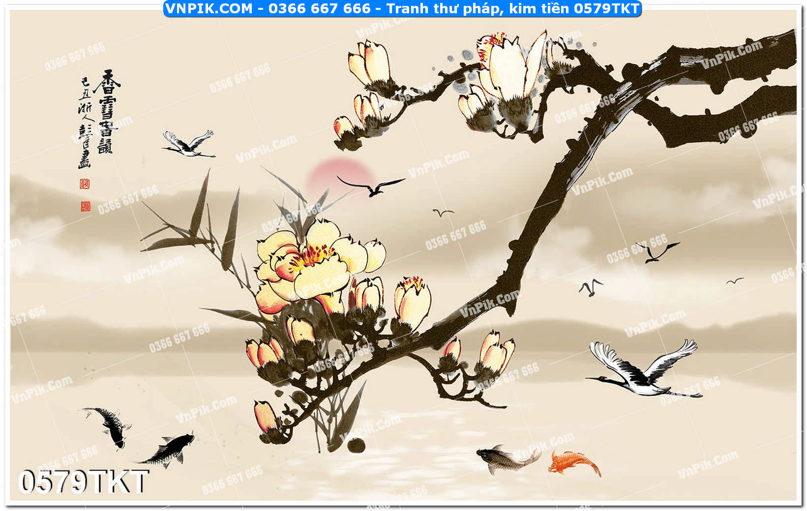 Tranh Thư Pháp – Kim Tiền 0579TKT