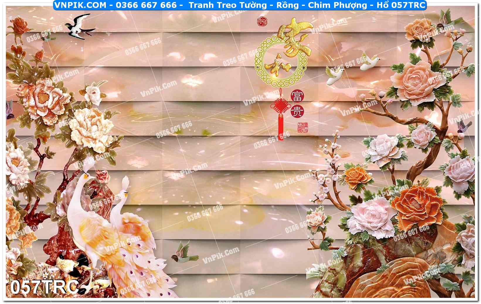 Tranh Treo Tường – Rồng – Chim Phượng – Hổ 057TRC