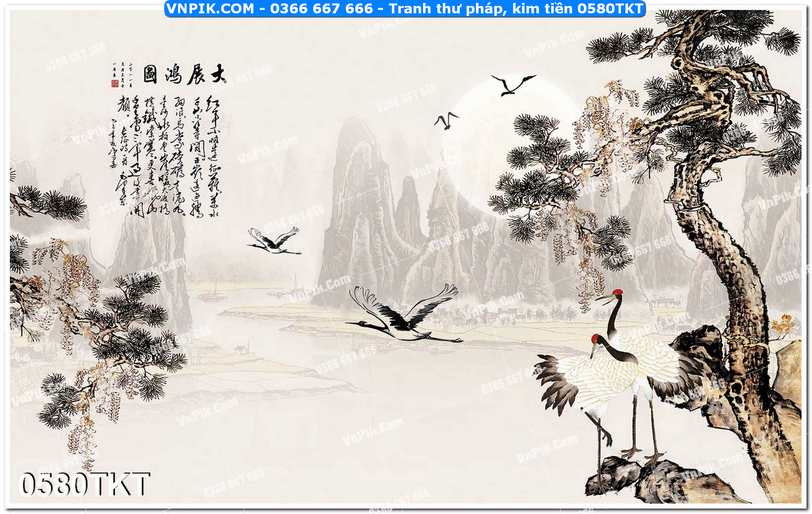 Tranh Thư Pháp – Kim Tiền 0580TKT