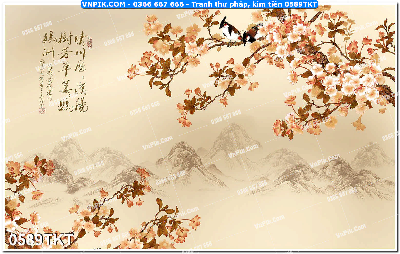Tranh Thư Pháp – Kim Tiền 0589TKT