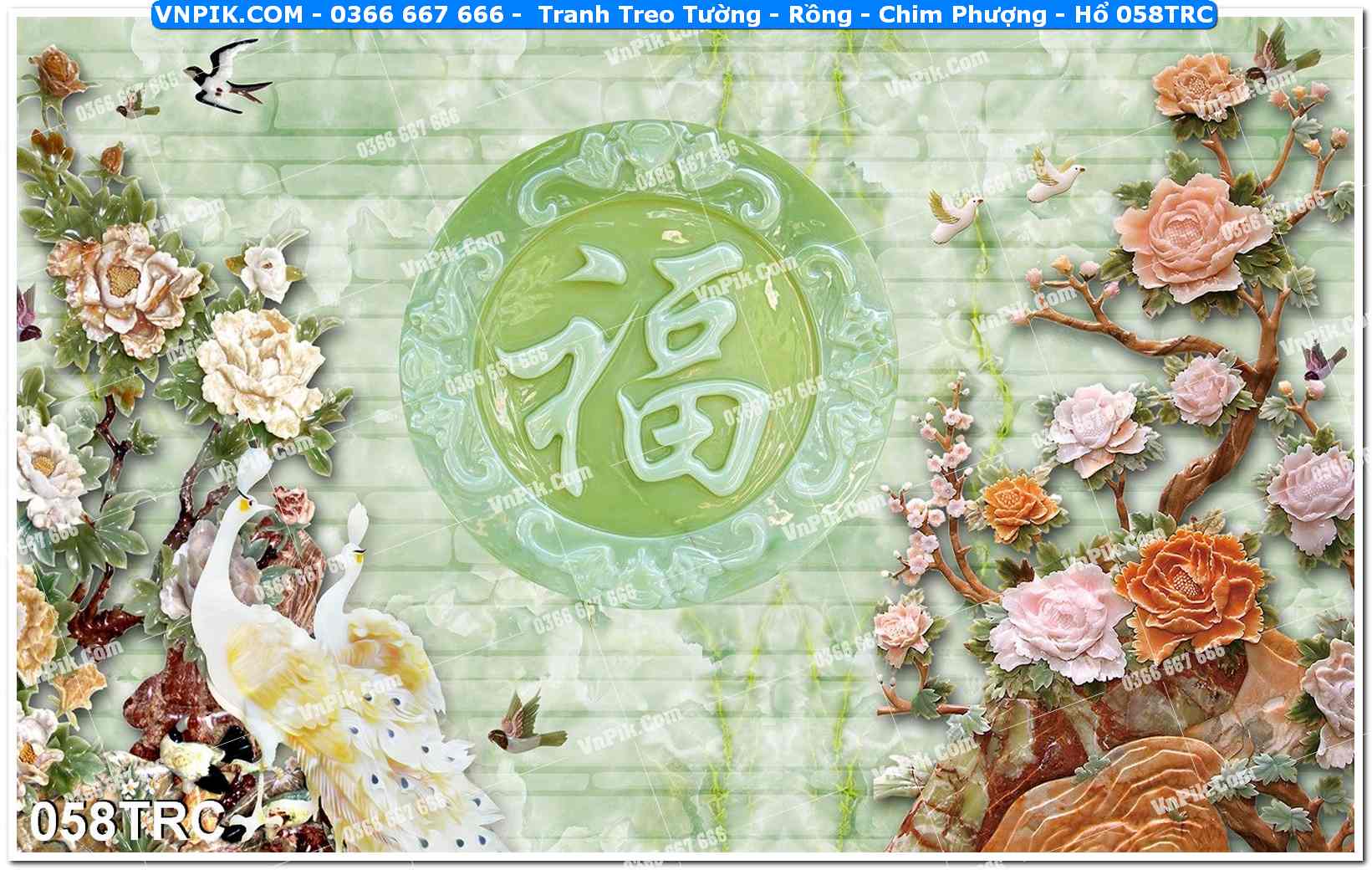 Tranh Treo Tường – Rồng – Chim Phượng – Hổ 058TRC