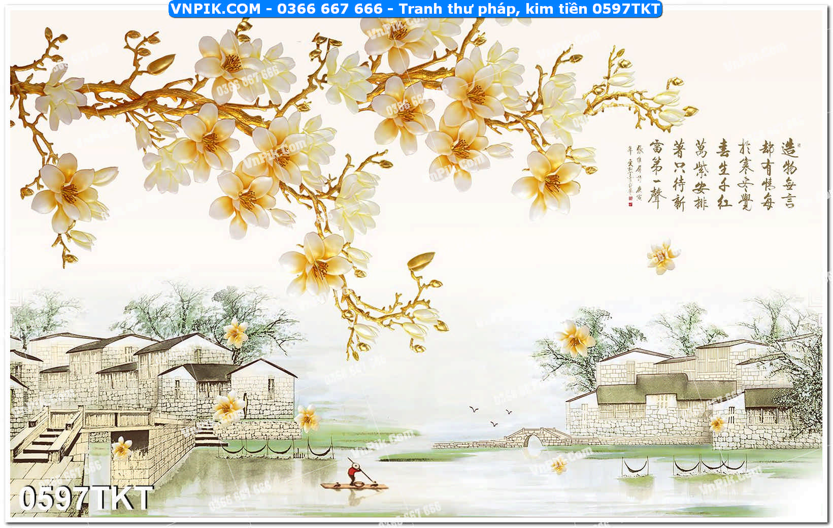 Tranh Thư Pháp – Kim Tiền 0597TKT