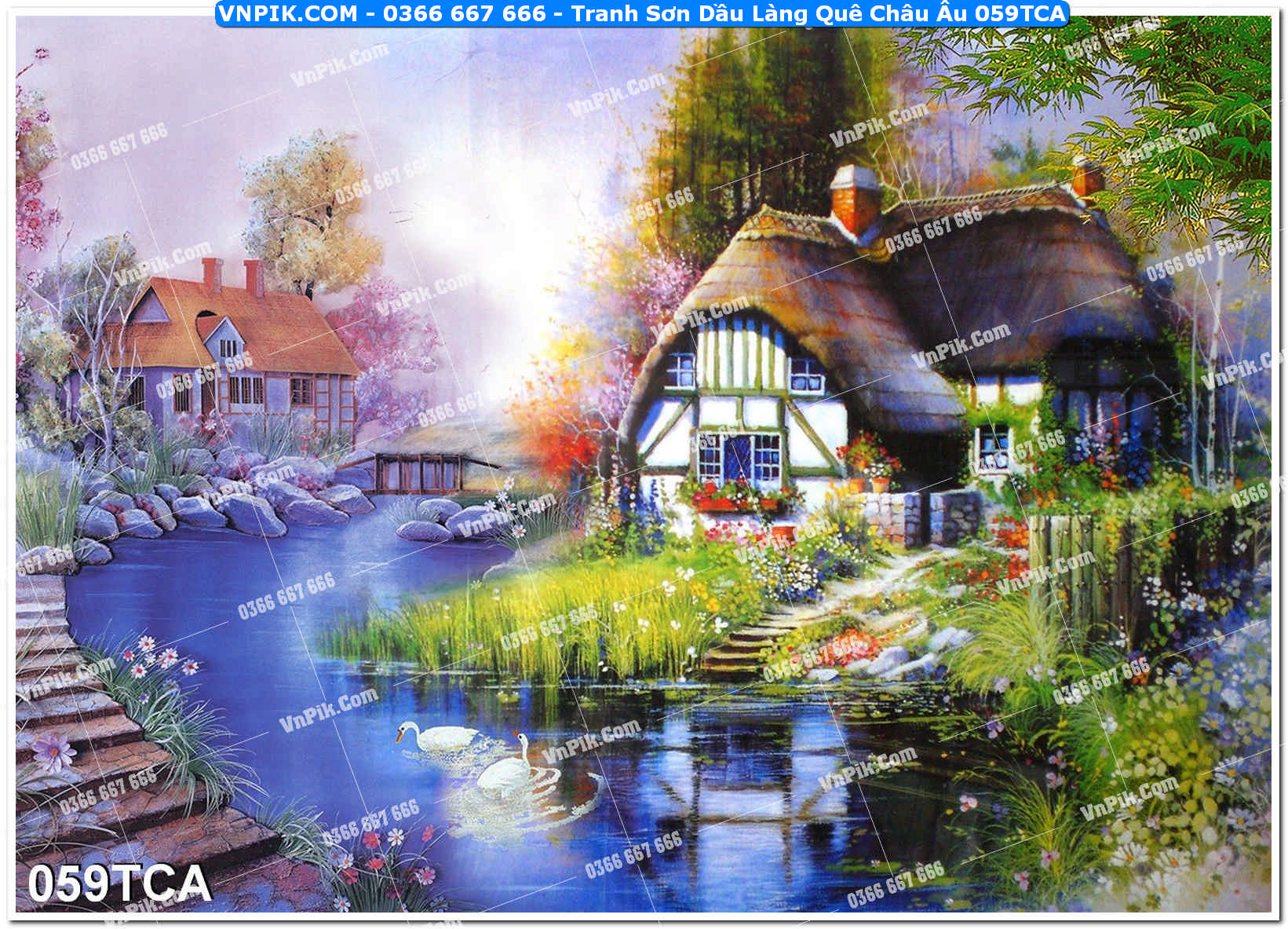 Tranh Sơn Dầu Làng Quê Châu Âu (059TCA)