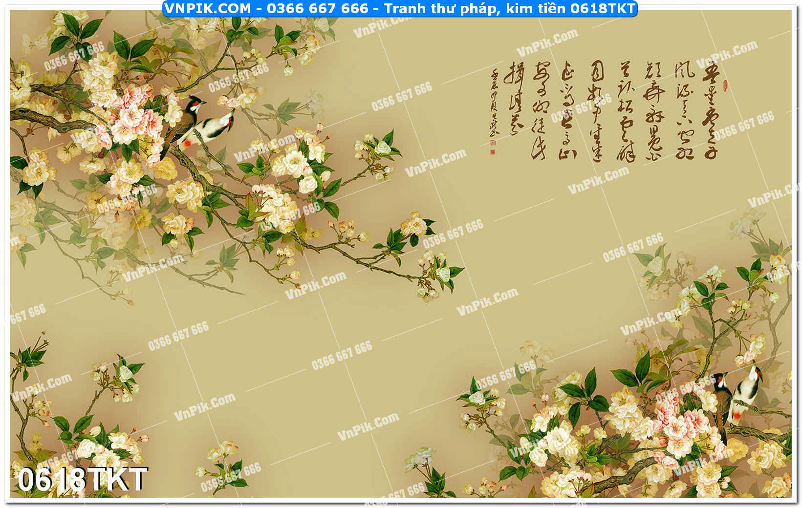 Tranh Thư Pháp – Kim Tiền 0618TKT