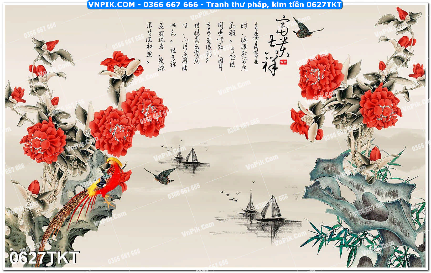 Tranh Thư Pháp – Kim Tiền 0627TKT