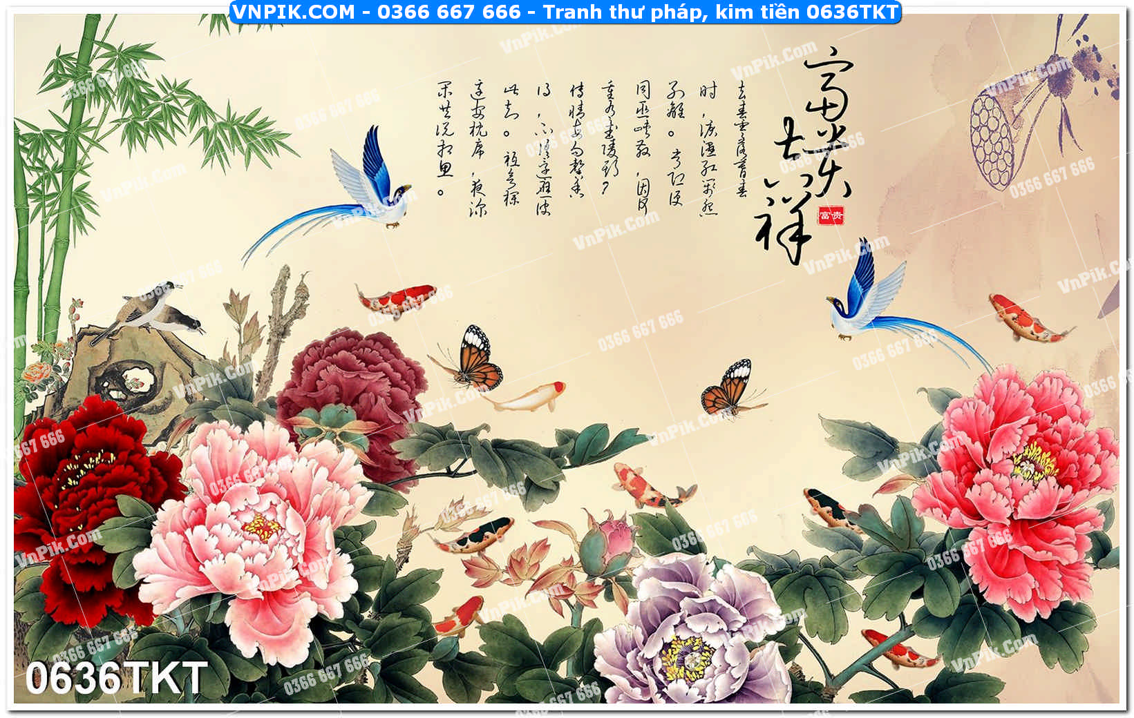 Tranh Thư Pháp – Kim Tiền 0636TKT