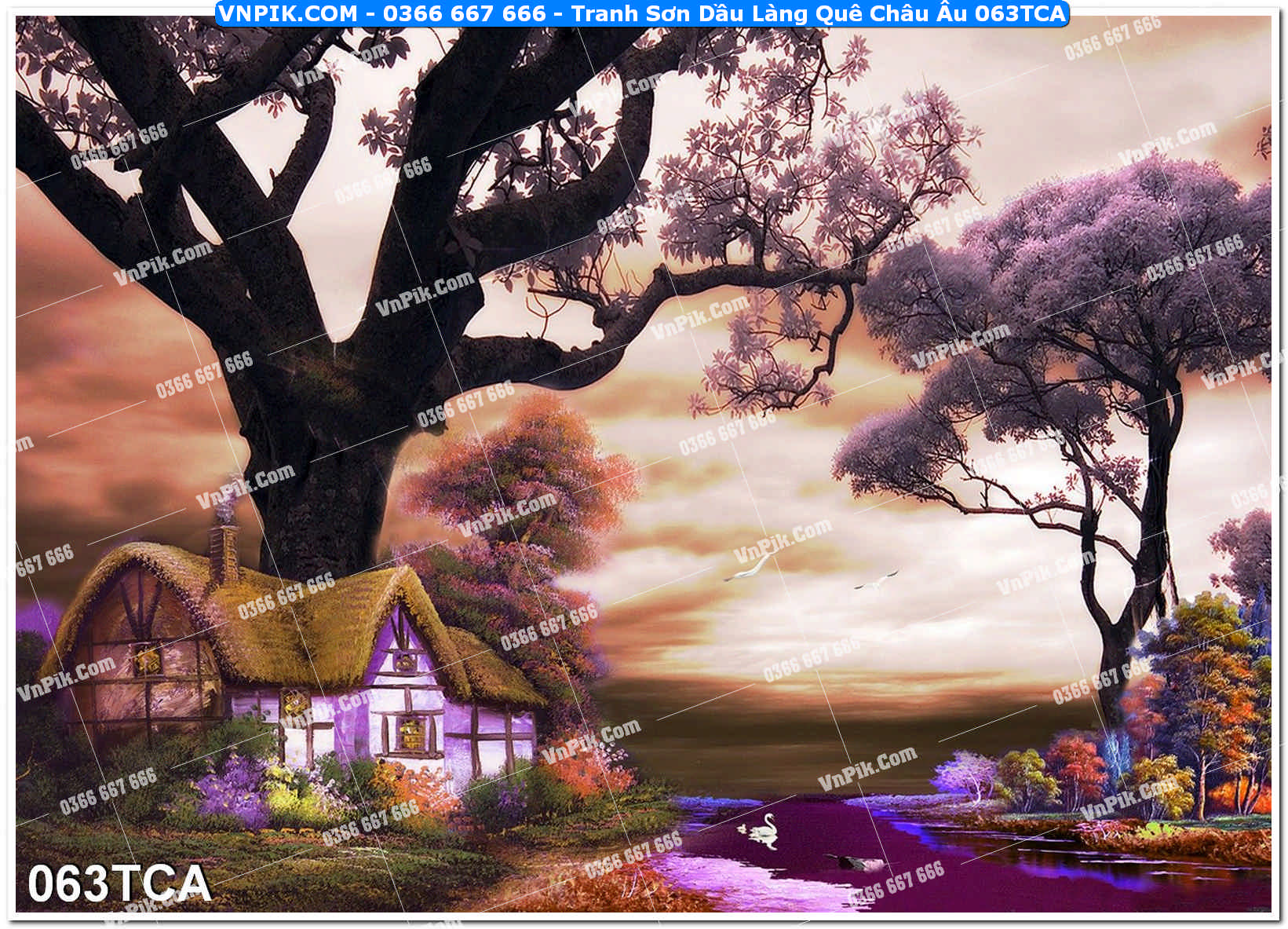 Tranh Sơn Dầu Làng Quê Châu Âu (063TCA)