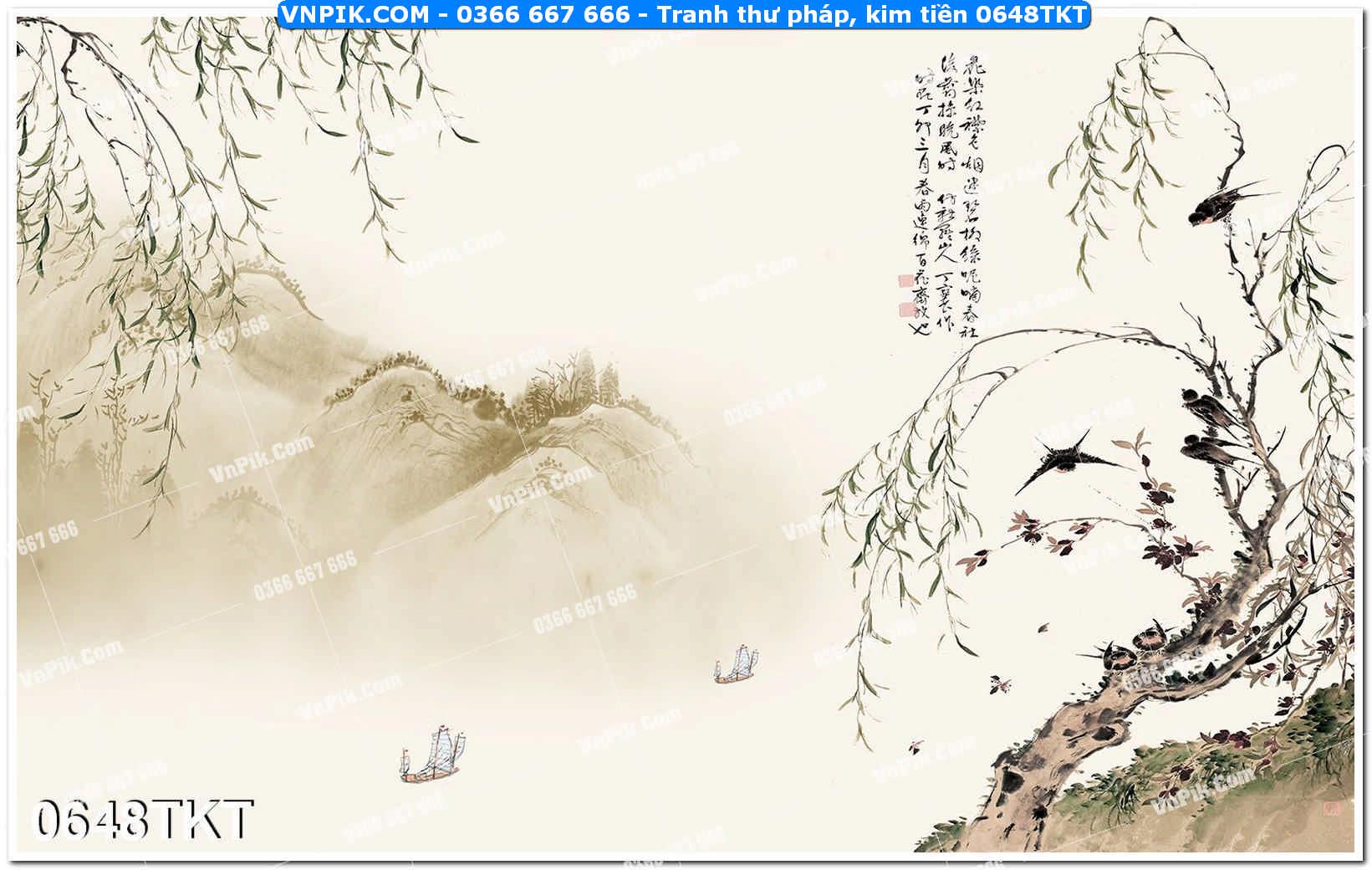 Tranh Thư Pháp – Kim Tiền 0648TKT