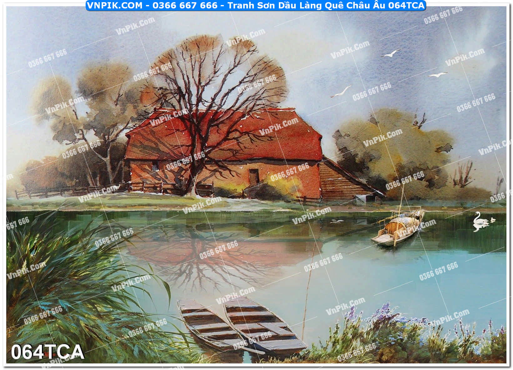 Tranh Sơn Dầu Làng Quê Châu Âu (064TCA)