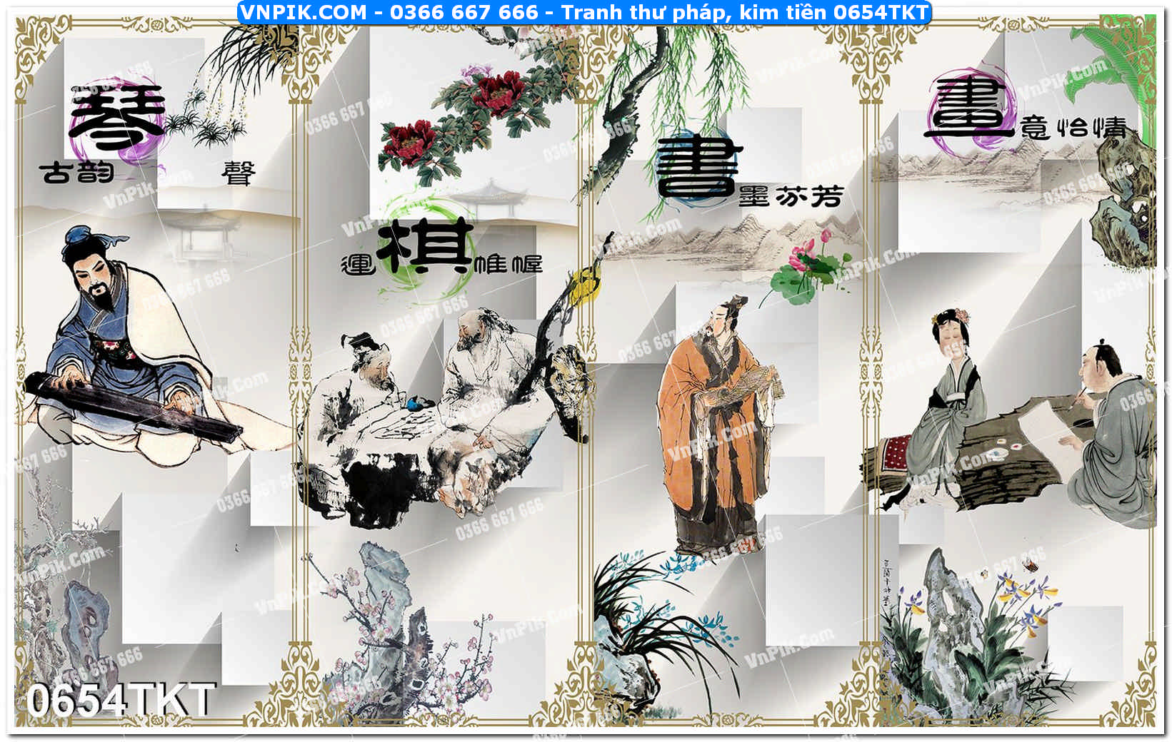 Tranh Thư Pháp – Kim Tiền 0654TKT