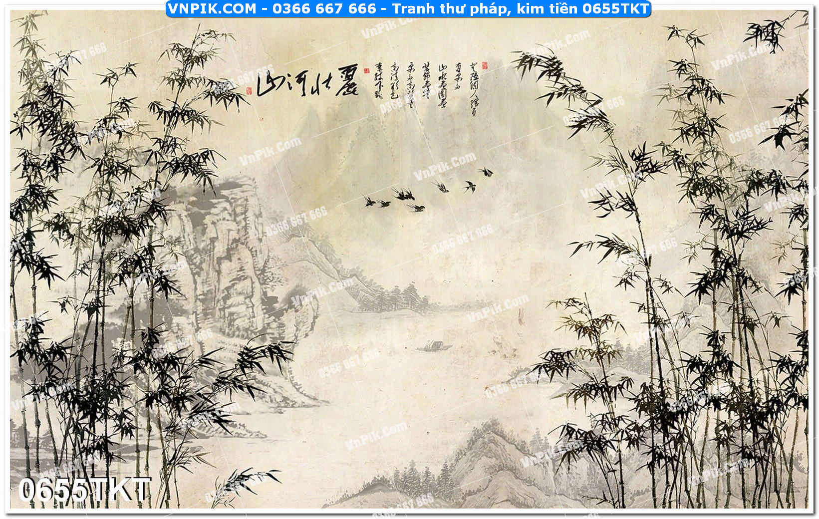 Tranh Thư Pháp – Kim Tiền 0655TKT